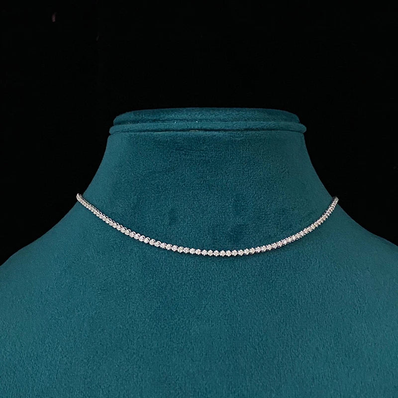 Aazuo 18K White Gold Real Diamonds 2.0ct 35CM Fashion Luxury Necklace for Woman Senior Party Charm Jewelry Gift Real Gold Au750