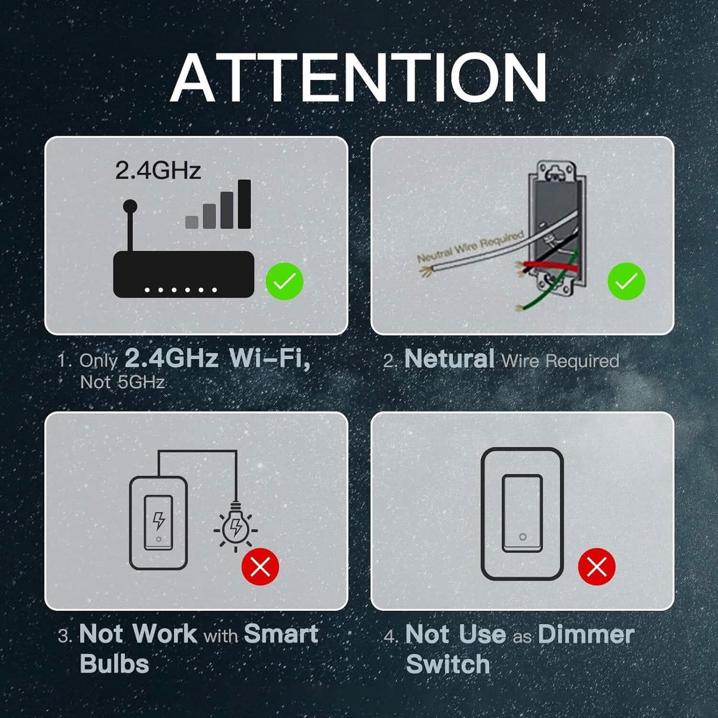2-Pack: MOES 3 Way Smart Light Switch 2nd Generation (Refurbished)