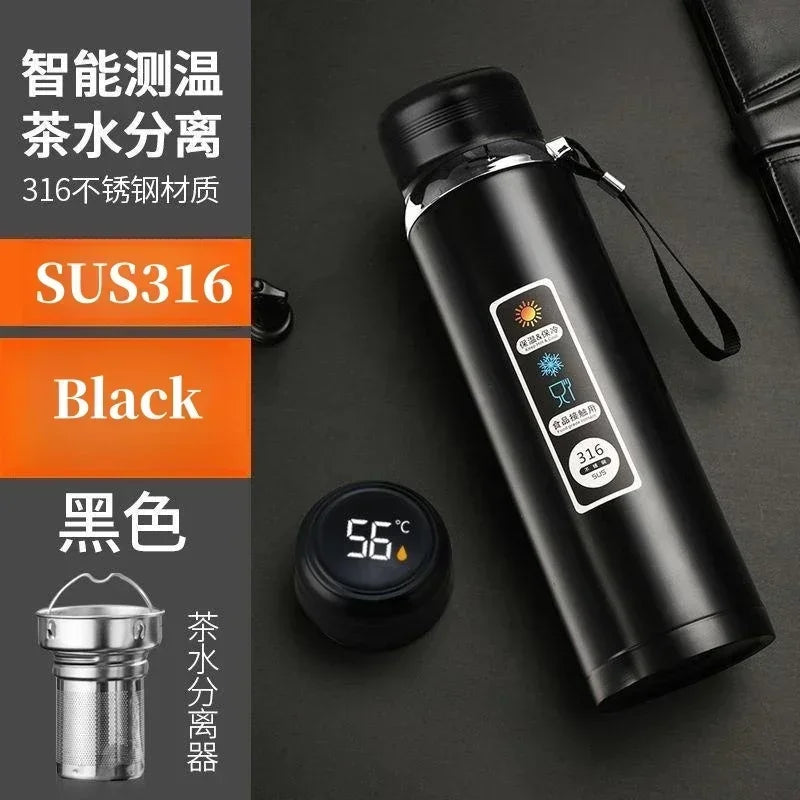 1.5L 316 Stainless Steel Water Bottle with Intelligent Temperature, Portable Thermos Cup, Tumbler,insulated Cup Vaccum Flask