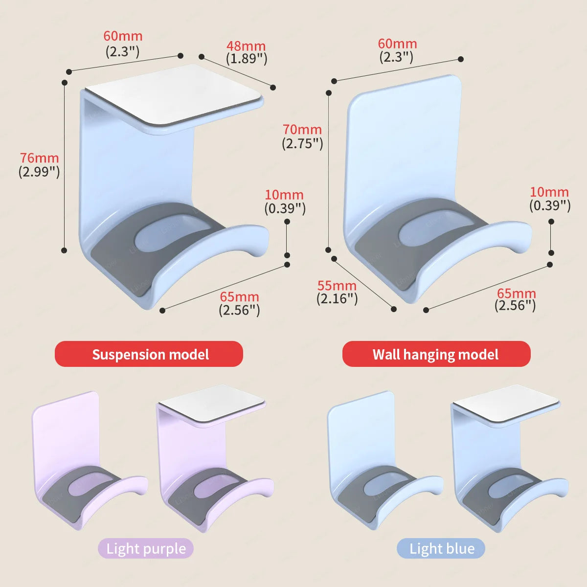 Headphone Stand Headphone Hanger Under Desk Wall Mounted Gaming Headset Stand Multi-color Headset Holder Under Table Support