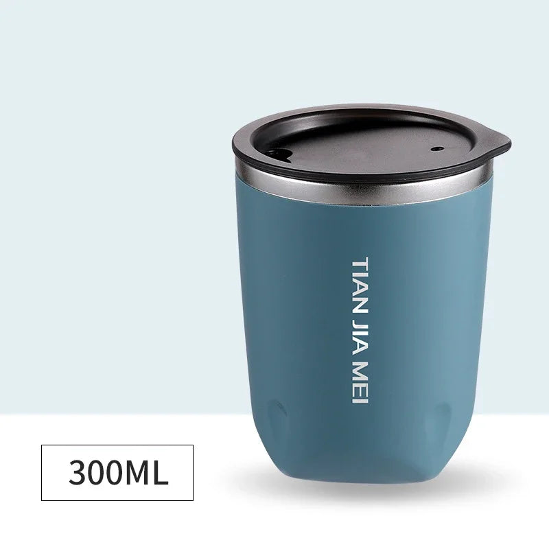 1pc 300ML Thermal Mug Beer Cups Stainless Steel Vacuum Flask Insulated Tumbler Cup with Lid Travel Water Bottle Iced Coffee Cup