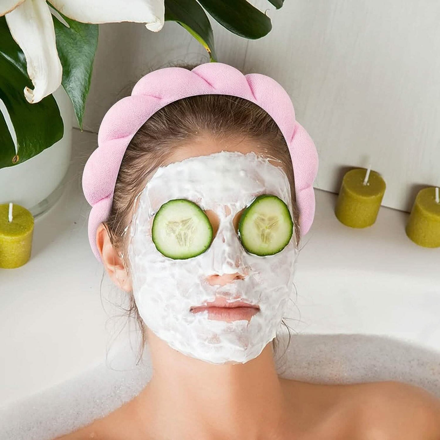 3-Pack: Puffy Terry Towel Cloth Fabric Sponge Face Wash Head Band