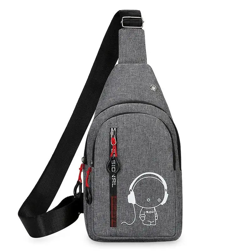 Men's Chest Bag Casual Fashion Shoulder Bag Male Hand Crossbody Korean Cycling Backpack