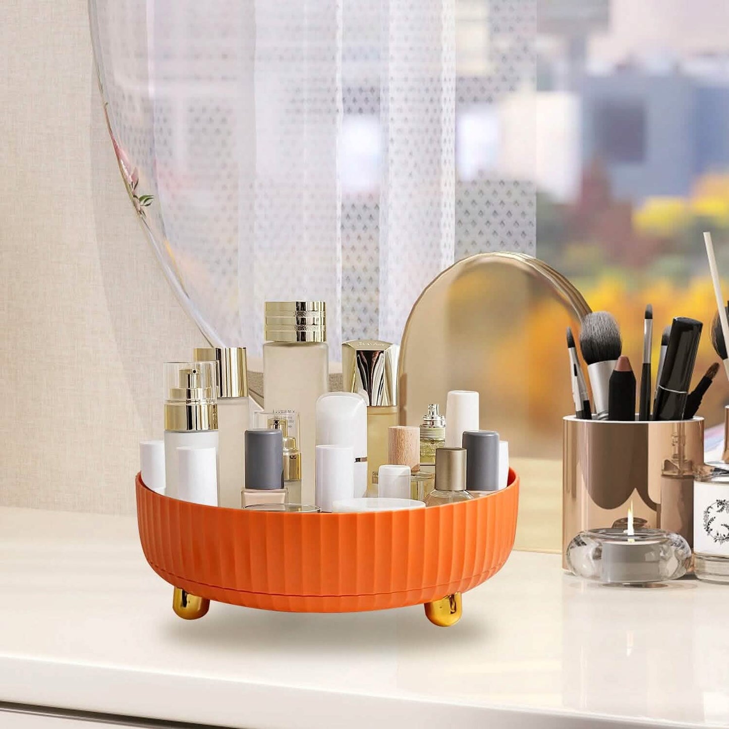 360° Spinning Perfume Cosmetic Storage Tray 22Lbs Load