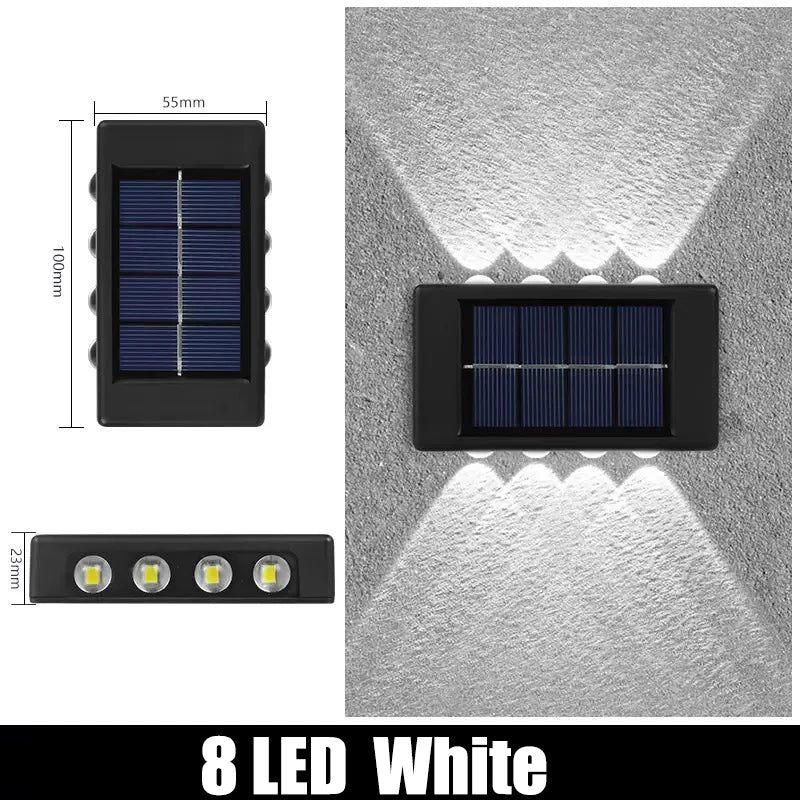 6LED Solar Lights, Outdoor Atmosphere Wall Lamp,Up And Down Light Control for Garden Yard Street Balcony Terrace Camping Decor