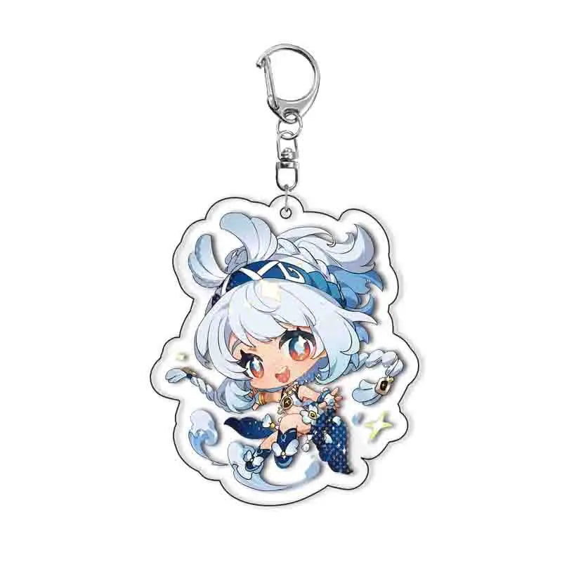 Game Genshin Impact Sethos Mualani Kachina Kinich Emilie Cosplay Keychain Bag Pendant Acrylic Key Chain Keyring Accessories Prop