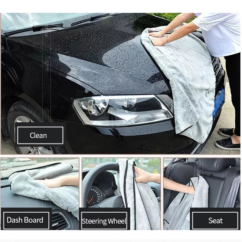 Car Wash High End Microfiber Towel Car Cleaning Drying Cloth Hemming Car Care Cloth Detailing Wash Towel