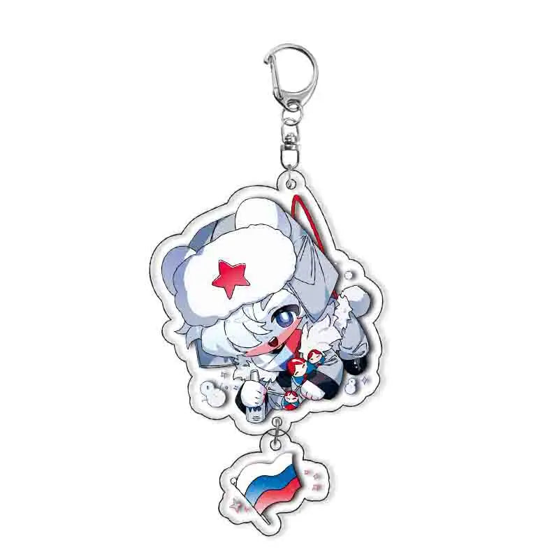 Countryhumans COSPLAY Anime Keychain With Pendant For China France United Kingdom United States Russia