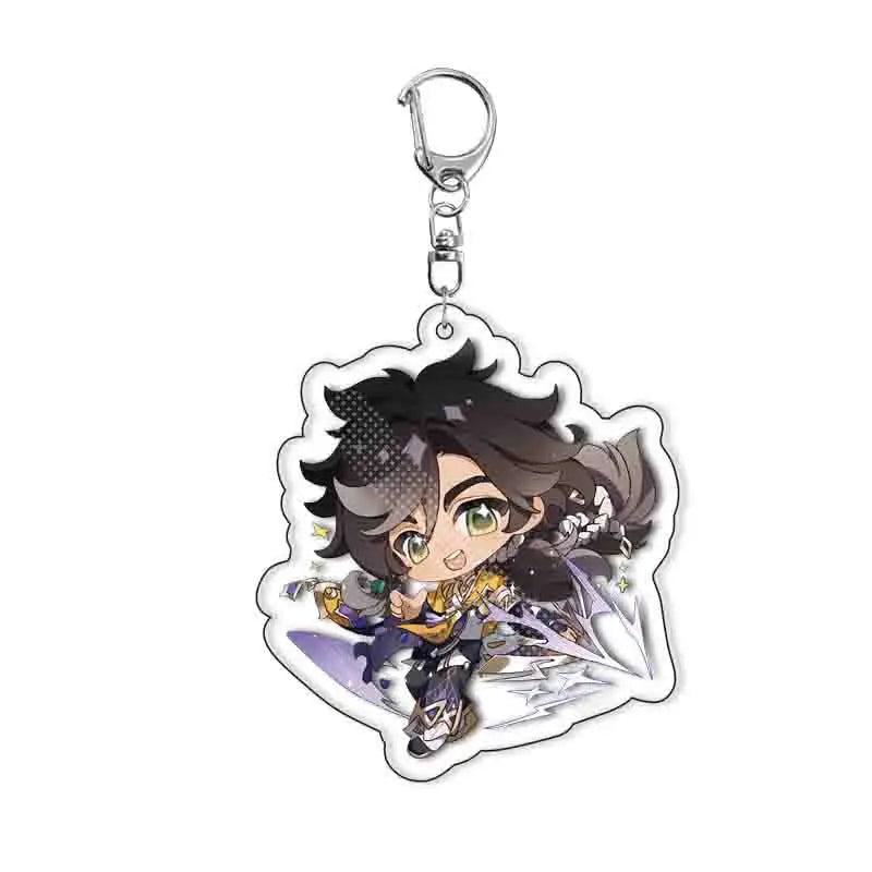 Game Genshin Impact Sethos Mualani Kachina Kinich Emilie Cosplay Keychain Bag Pendant Acrylic Key Chain Keyring Accessories Prop