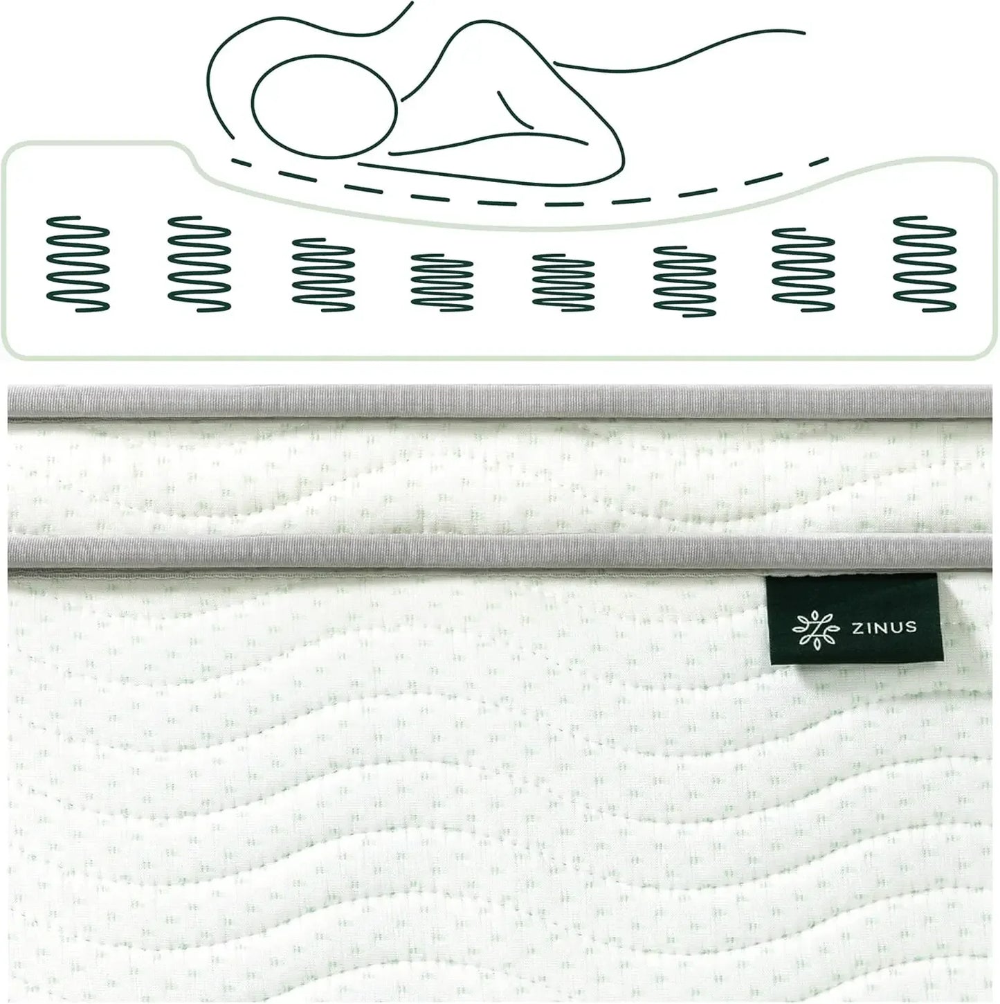 12 Inch Foam and Spring Mattress, Full, CertiPUR-US Certified Foams, Mattress in A Box, White