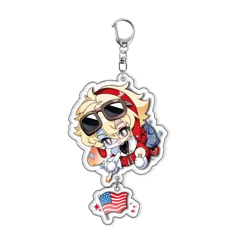 Countryhumans COSPLAY Anime Keychain With Pendant For China France United Kingdom United States Russia