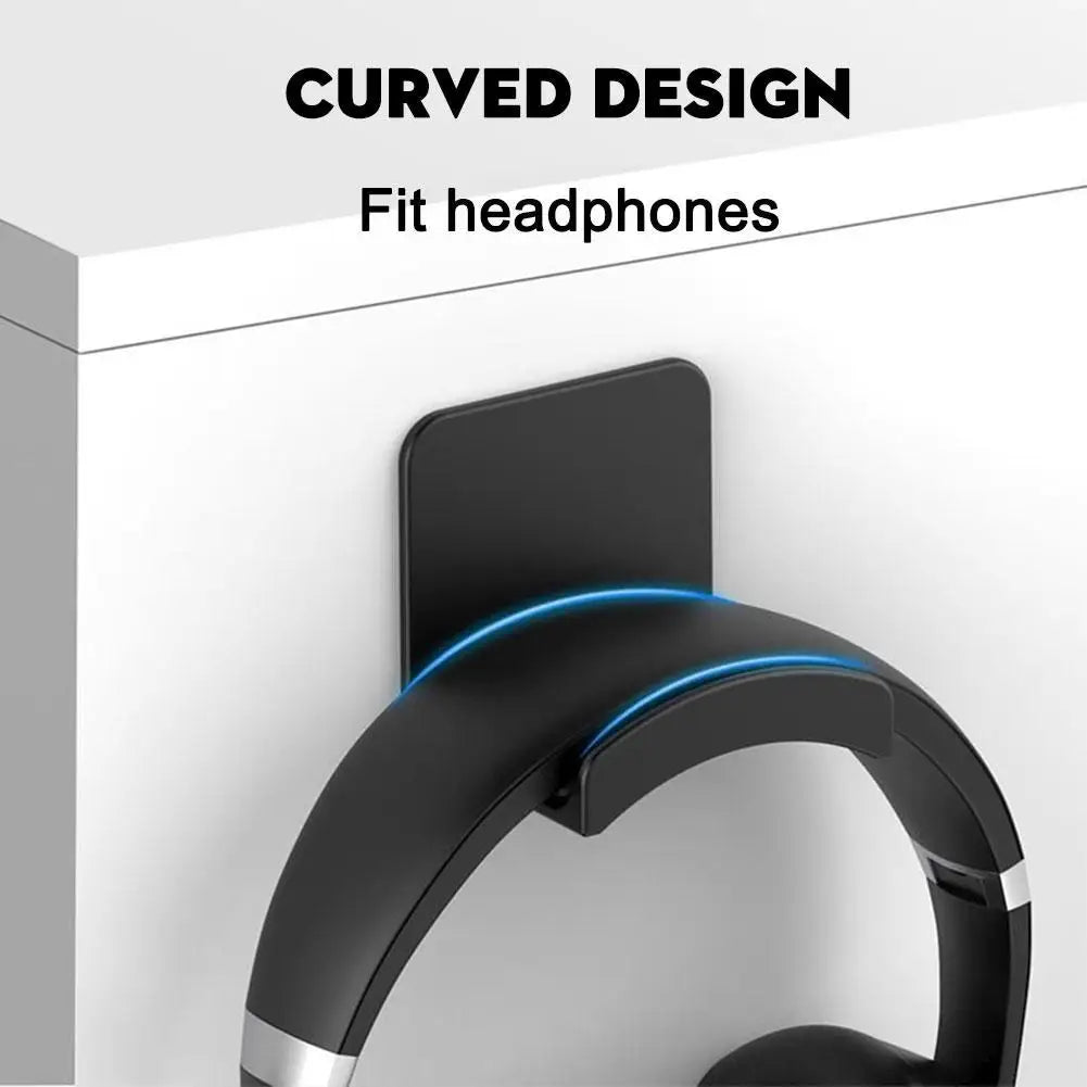 Universal Wall Mounted Headphone Stand Gaming Controller Holder Headset Display Rack Under Desk Hanger Hook For Earphone 1pc