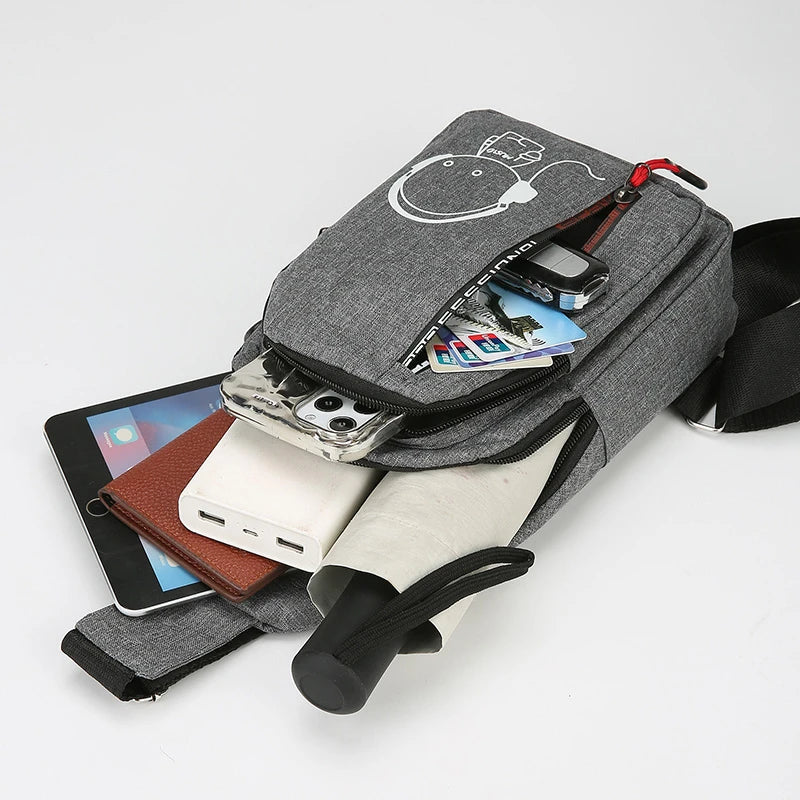 Men's Chest Bag Casual Fashion Shoulder Bag Male Hand Crossbody Korean Cycling Backpack