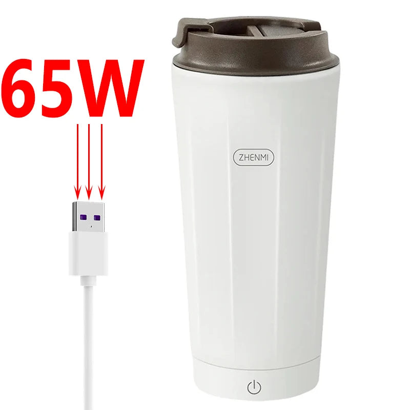 USB Car Plug Electric Heating Bottle Leakproof Hot Water Boiling Portable Office Outdoor Thermos Cup Intelligent LED Display