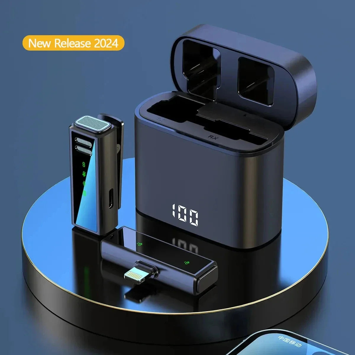 Wireless Lavalier Microphone Mini Portable Noise Reduction Audio Recording Microphone For iPhone Android With Charging Box