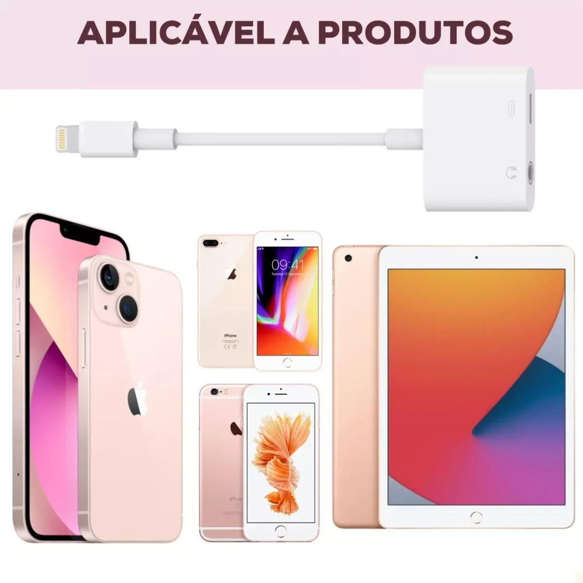 Adaptador Iphone p2 e carga lightning 2 Em 1 para iphone Com Função De Chamada Compatível Com IOS 10.3 IOS 11 E Posterior Iphone