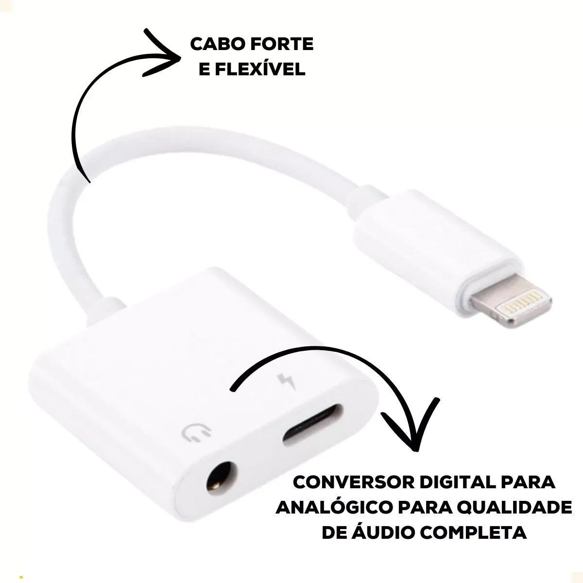 Adaptador Iphone p2 e carga lightning 2 Em 1 para iphone Com Função De Chamada Compatível Com IOS 10.3 IOS 11 E Posterior Iphone