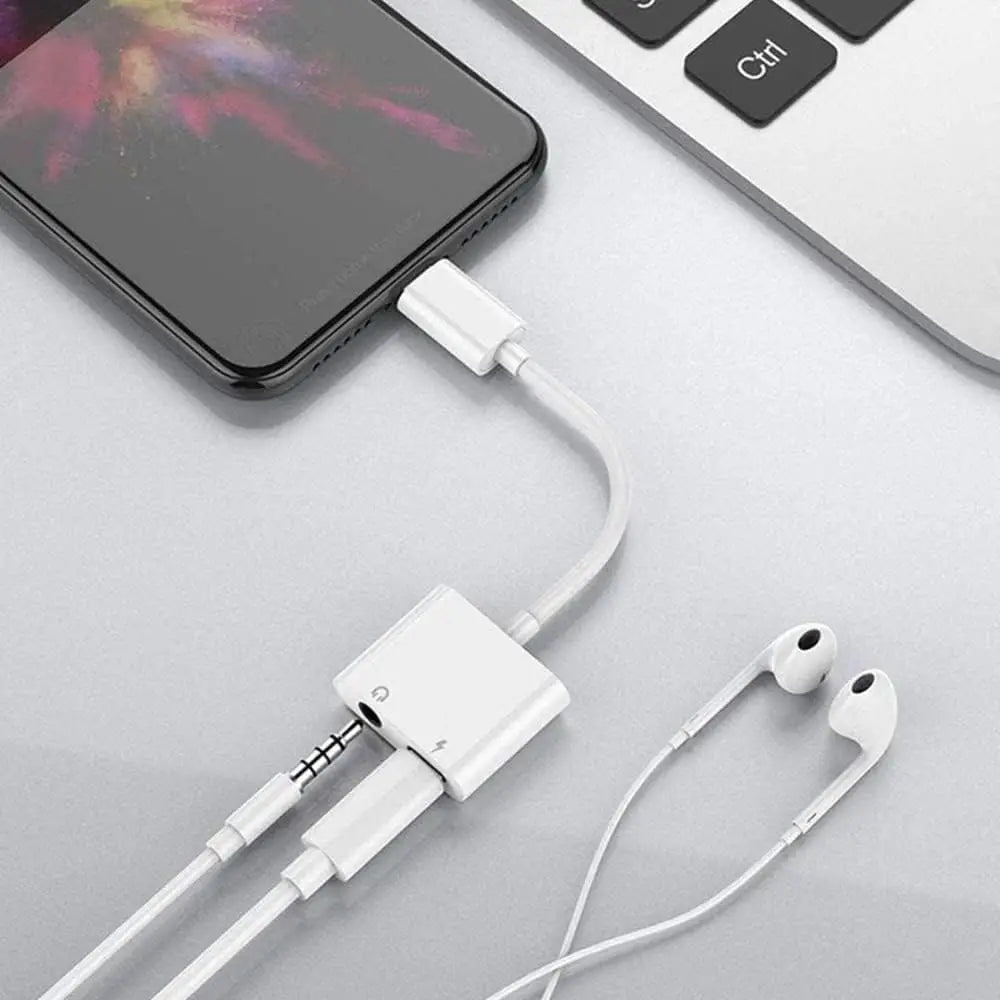 Adaptador Iphone p2 e carga lightning 2 Em 1 para iphone Com Função De Chamada Compatível Com IOS 10.3 IOS 11 E Posterior Iphone