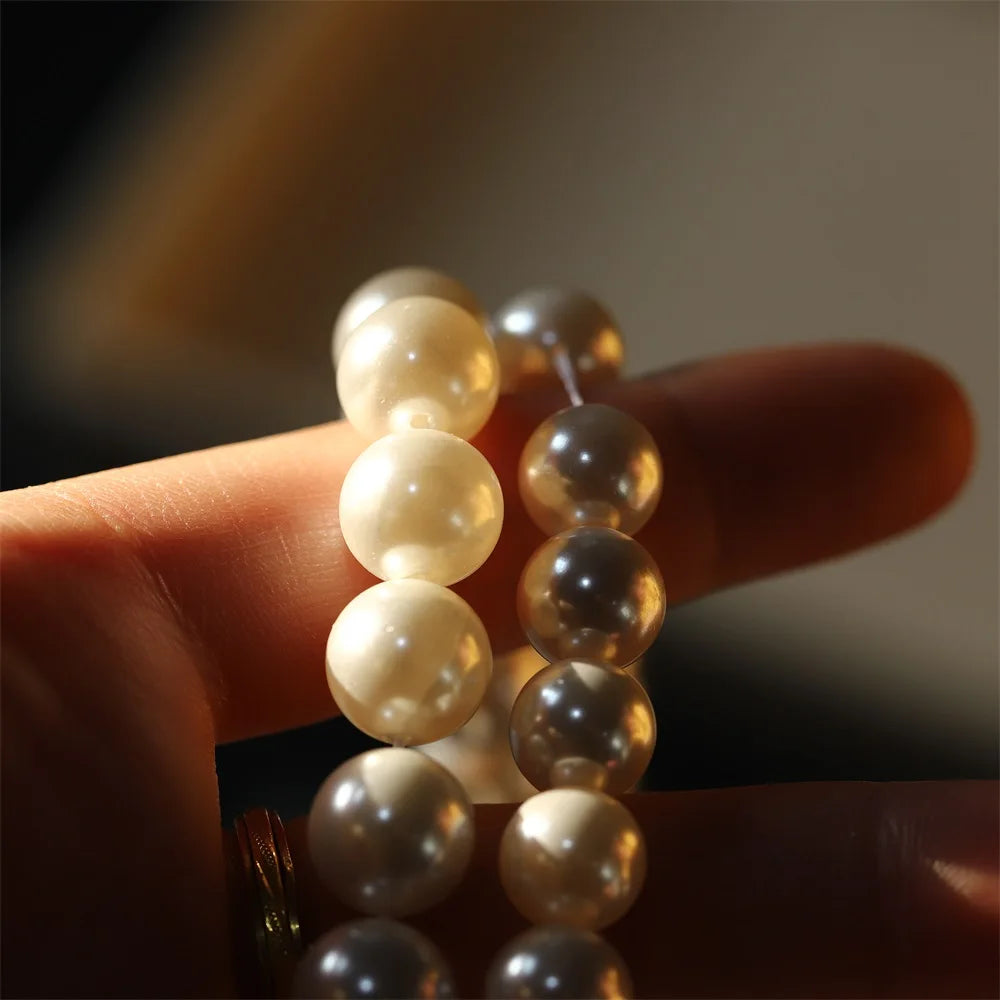 1strip 2-20mm Natural White Shell Pearl Beads Round Loose Spacer Opal Moon Stone Beads For Jewelry Making DIY Necklace Bracelets