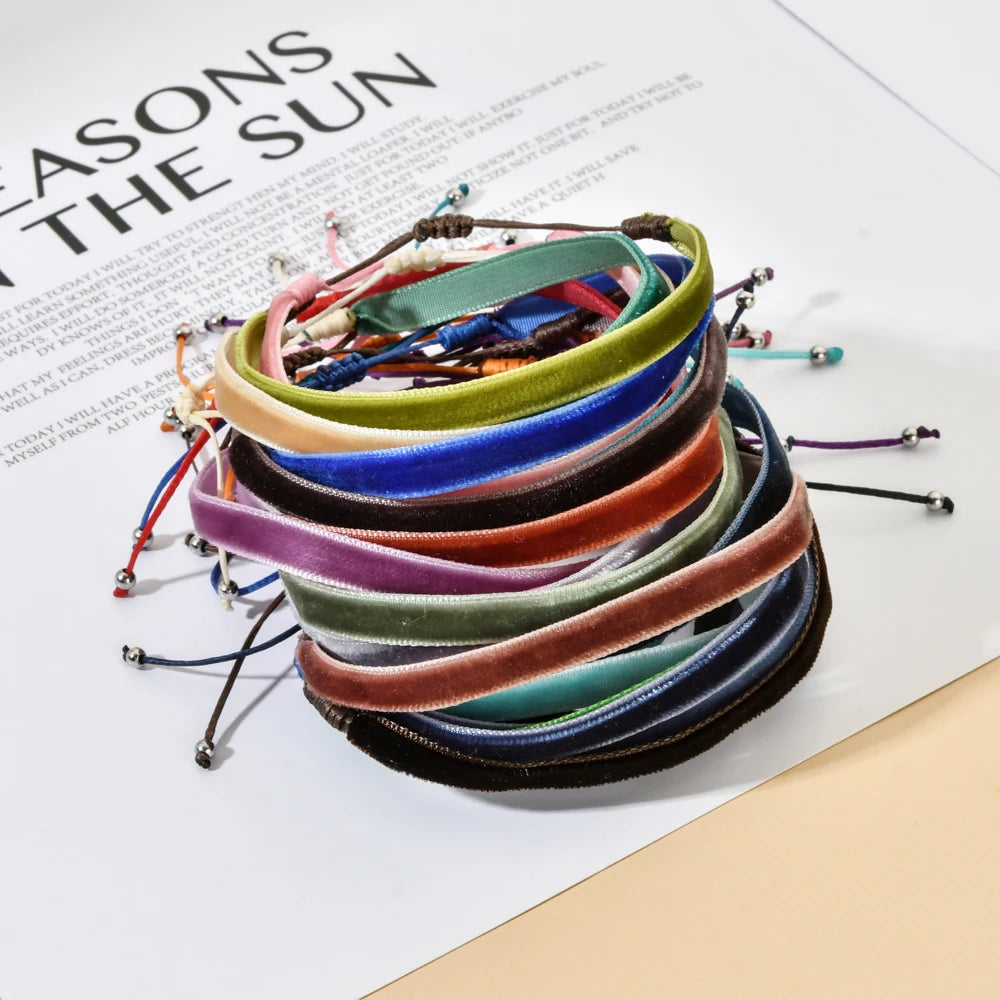 ZMZY Handmade Multilayer Boho Bracelet Bohemian Wayuu Velvet Bracelet For Women Men Jewelry Hand Rope DIY Adjustable