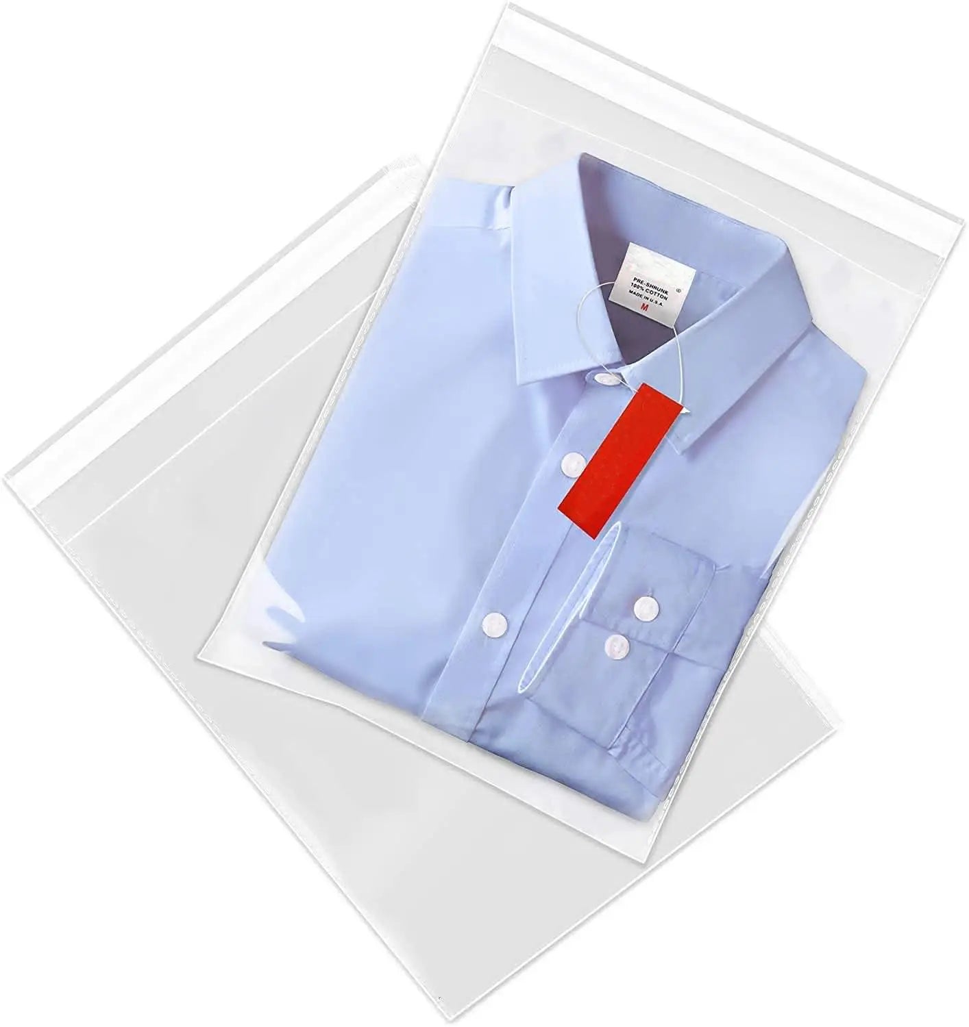 100pcs Poly Transparent Bag Opp Self Adhesive Plastic Bag For T Shirt Clothes Packaging Clear Storage Bag Wedding Gift Packaging
