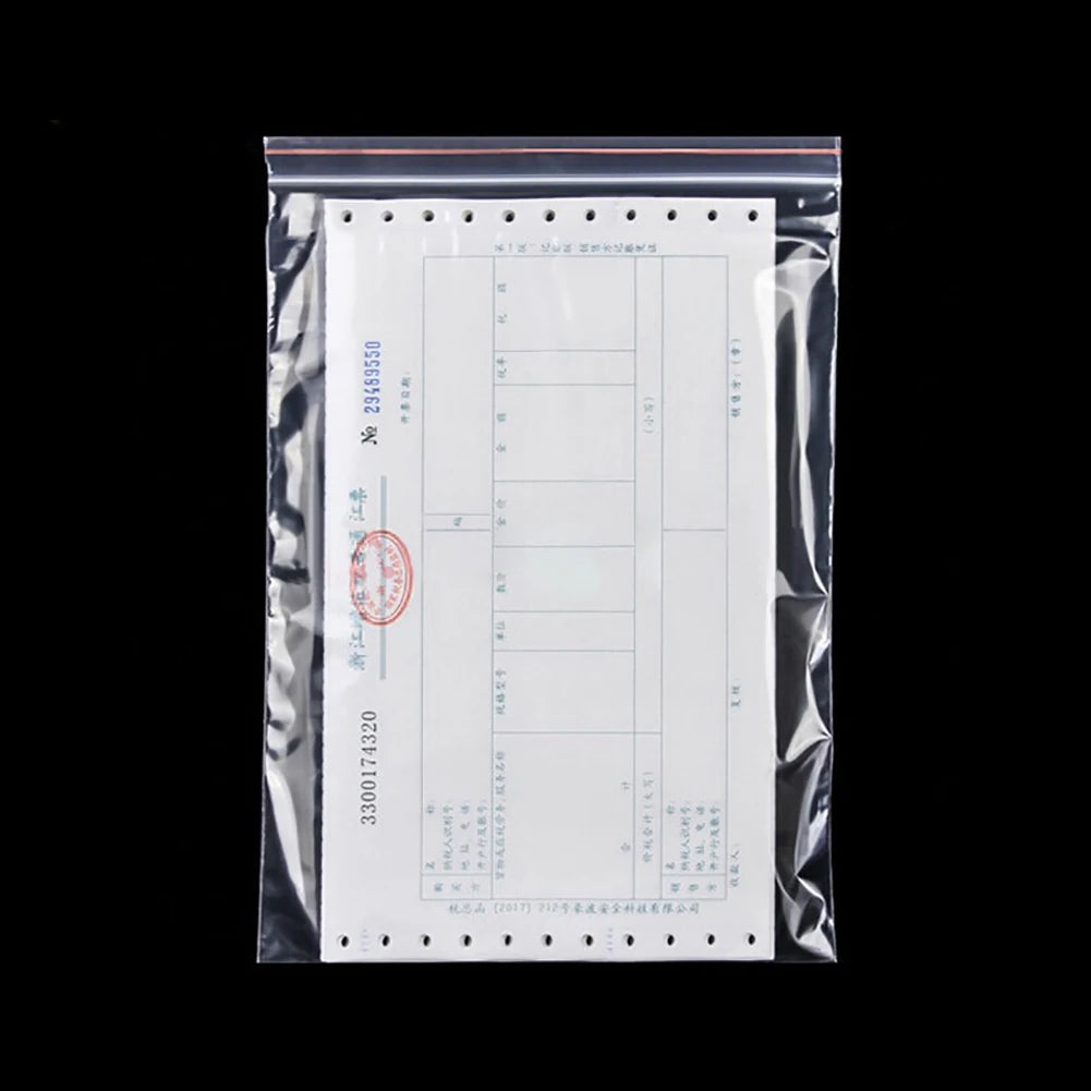 100PCS Plastic Bags Jewelry Zip Zipped Lock Reclosable Poly Clear Packaging Bags Different Size