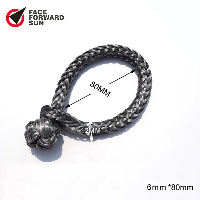 Free Shipping Red 6mm*80mm Synthetic Winch Shackle,Soft Shackle for Yacht,UHMWPE Shackle Boat,Sailing,Accessaries