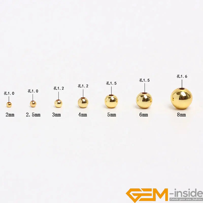100Pcs Hypoallergenic Polished Smooth 14 Yellow Rose Gold Filled Spacer Beads for Jewelry Making 2.5 4 5 6 8mm