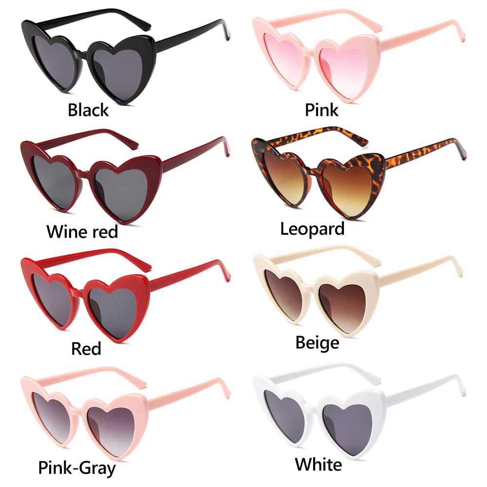 1PC Luxury Heart Shaped Sunglasses Big Frame Love Effect Sun Glasses Retro Women lana del rey Eyewear UV400 Protection