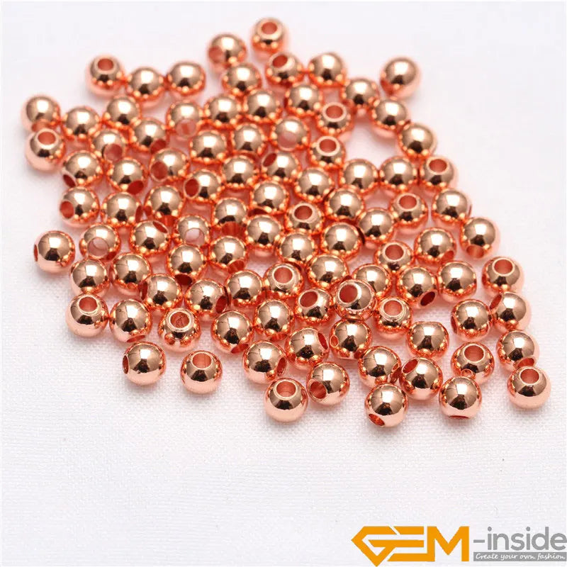 100Pcs Hypoallergenic Polished Smooth 14 Yellow Rose Gold Filled Spacer Beads for Jewelry Making 2.5 4 5 6 8mm