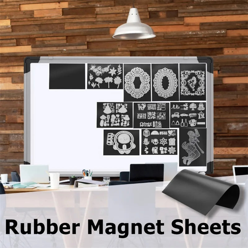 10pcs/set 0.3mm Magnetic Sheets & Plastic Folder Bags For Storage Cutting Dies Stamps Organizer Holders Transparent Bags 7x5inch