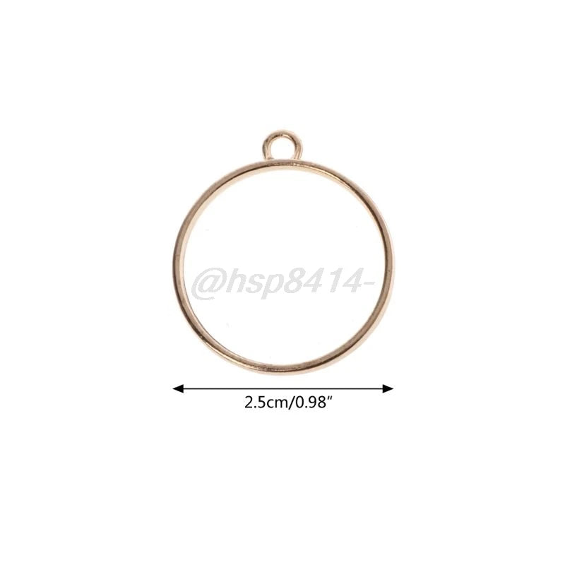 10Pcs Round Pendant Press Flower DIY UV Resin Blank Frame Bezel Jewelry Making