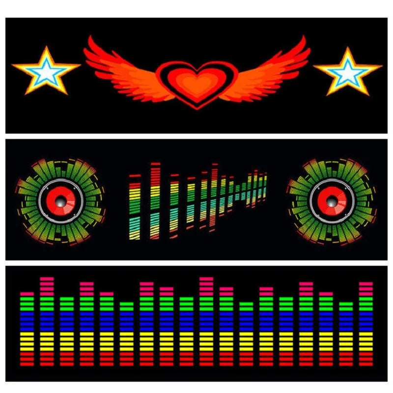 Car Sticker Music Rhythm LED Flash Light Lamp Car Rear Windshield Decorative Light Sound Activated Equalizer With Control Box