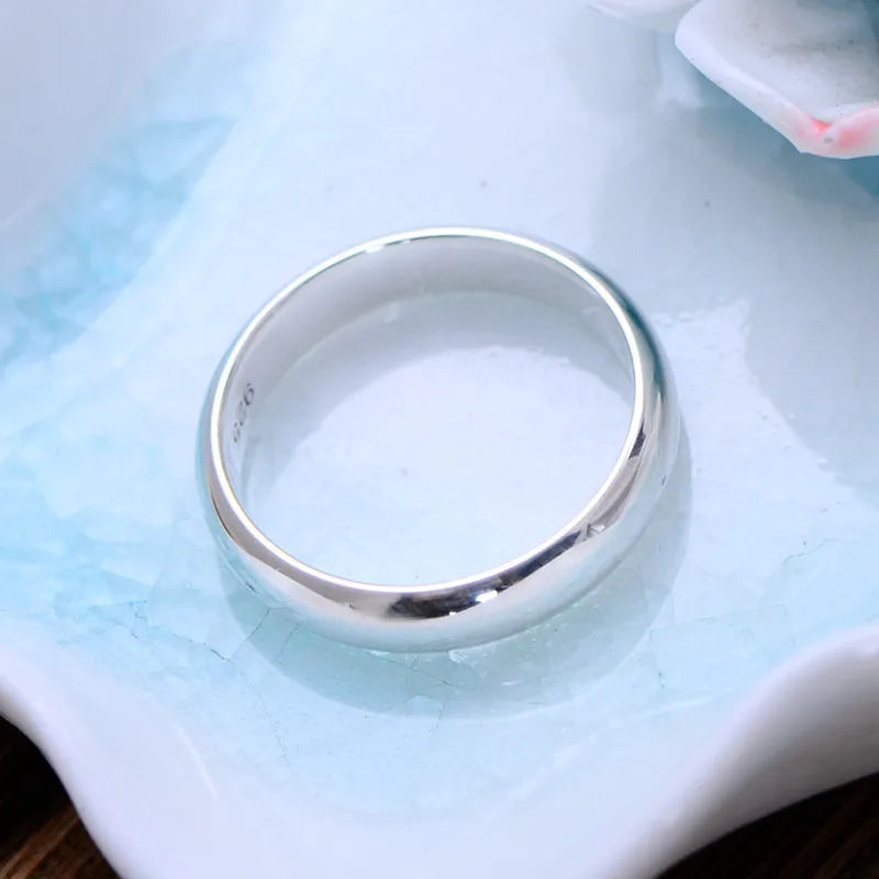 Buyee 925 Sterling Silver Classic Couples Ring Sets Light Polishing Elegant White Ring for Woman Man Wedding Jewelry Circle Sets
