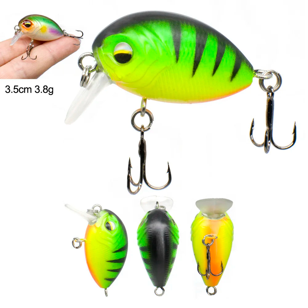 New Peche Japanese Design Hard Fishing Lure 35mm 3.8g Mini Wobblers Crank Bait For Pike Floating Crankbait Pesca