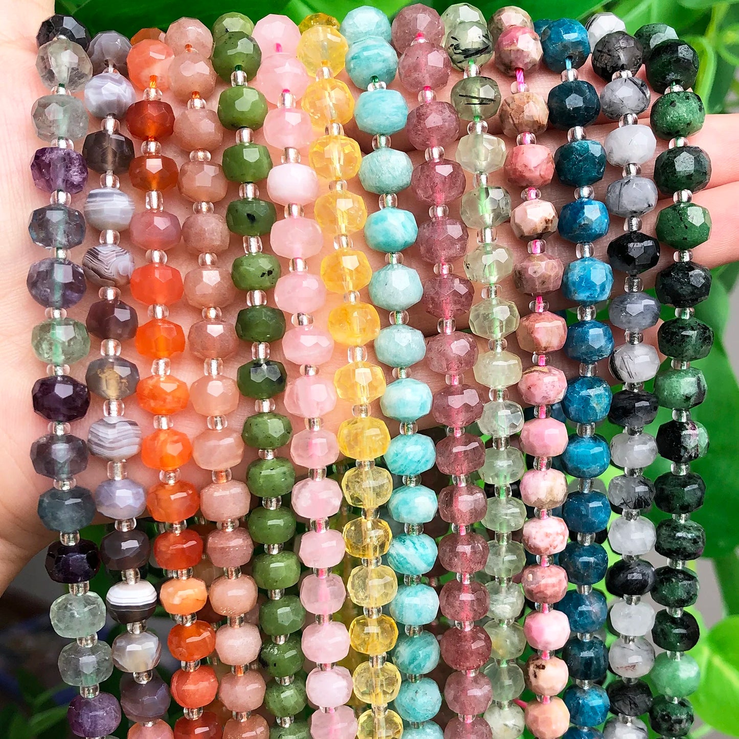 8*6mm Faceted Yellow Citrines Gem Stone Beads Column Shape Natural Loose Beads for Jewelry Making DIY Bracelet Accessories 7.5''