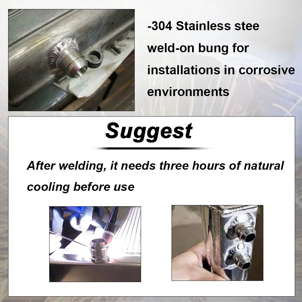 1PCS AN6 AN8 AN10 AN12 AN16 AN20 Male Billet Stainless Steel Straight Male Weld Fitting Adapter Weld Bung Nitrous Hose Fitting