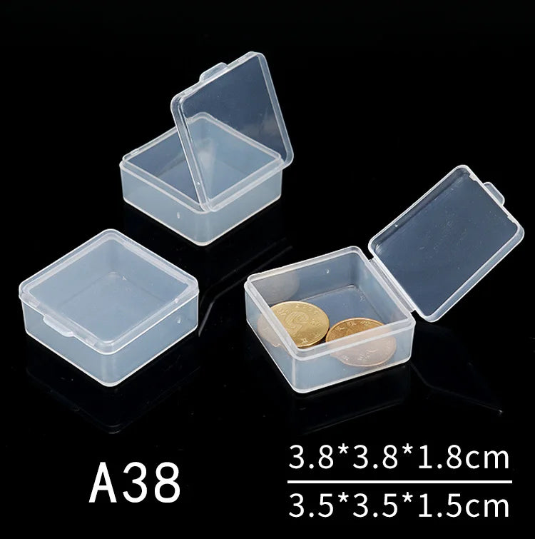 10pcs Mini Small Case PP Transparent Plastic Storage Box Pack boxes DIY Making Screw Parts Manicure Nail Material Accessories