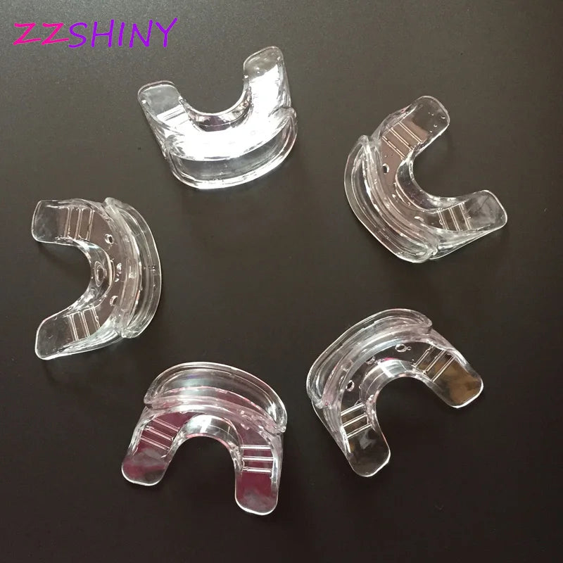 10Pcs/ Pack Dual Teeth Whitening Mouth trays Soft Duplex silicone mouthpiece can be fixed mini led light
