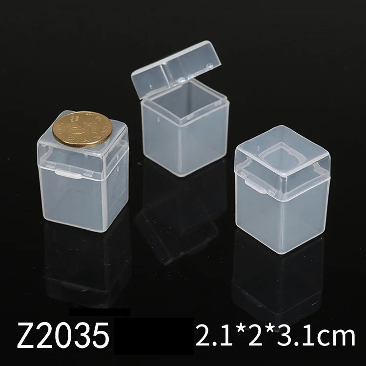 10pcs Mini Small Case PP Transparent Plastic Storage Box Pack boxes DIY Making Screw Parts Manicure Nail Material Accessories