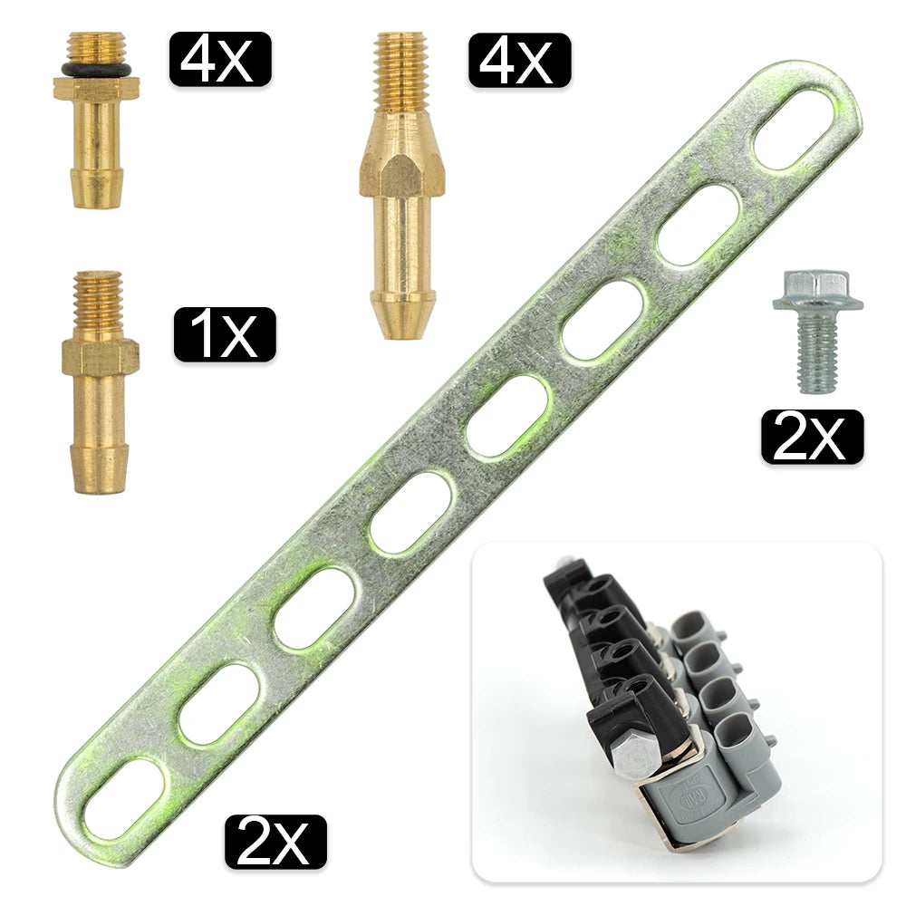 2/3 ohm Car Injector LPG/CNG Sequential Fuel System Injection Auto Gas conversion Kit Injector Rail Black