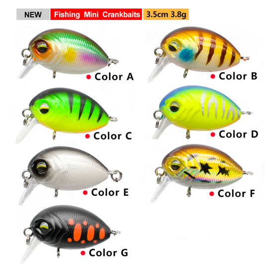 New Peche  Japanese Design Hard Fishing Lure 35mm 3.8g Mini  Wobblers Crank Bait For Pike  Floating  Crankbait  Pesca