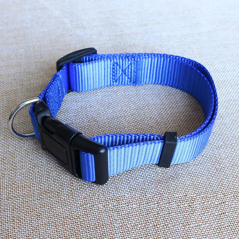 Nylon Webbing Dog Collar Heavy Duty Clip Buckle Solid Pet Collar for Small Medium Dogs Chihuahua Dog Teddy Keji Pitbull Bulldog