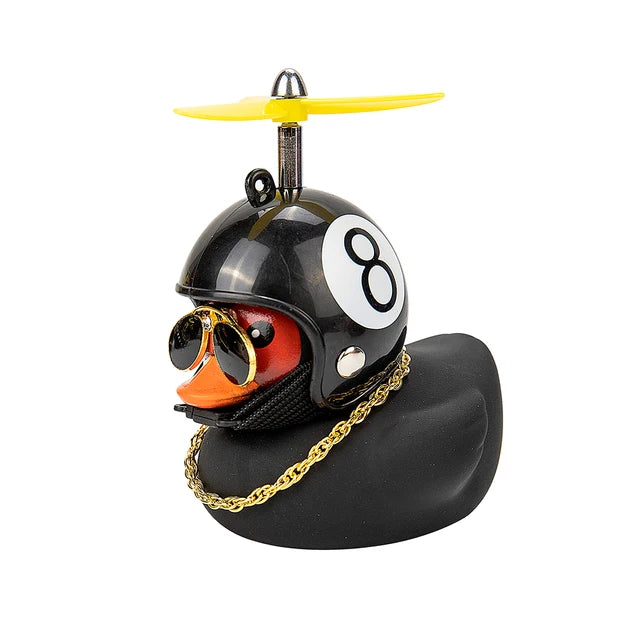 Cute Rubber Duck Toys Kids Toys Helmet Yellow Duck with Glue Propeller Baby Shark Toy Bath Toys Car Ornaments Car Decoration