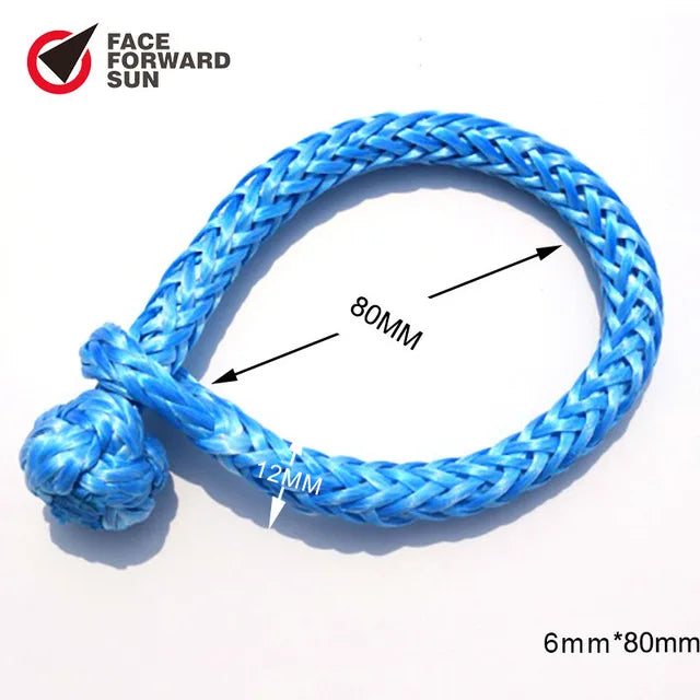 Free Shipping Red 6mm*80mm Synthetic Winch Shackle,Soft Shackle for Yacht,UHMWPE Shackle Boat,Sailing,Accessaries
