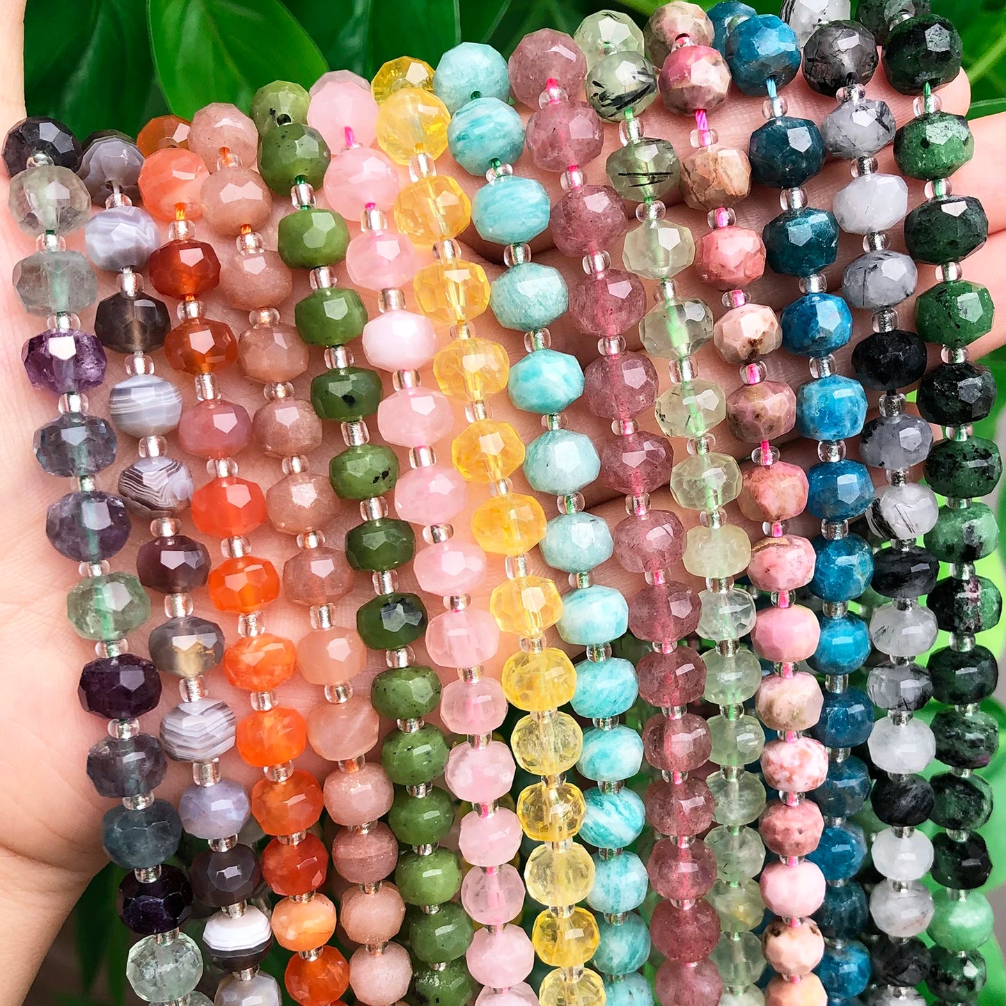 8*6mm Faceted Yellow Citrines Gem Stone Beads Column Shape Natural Loose Beads for Jewelry Making DIY Bracelet Accessories 7.5''