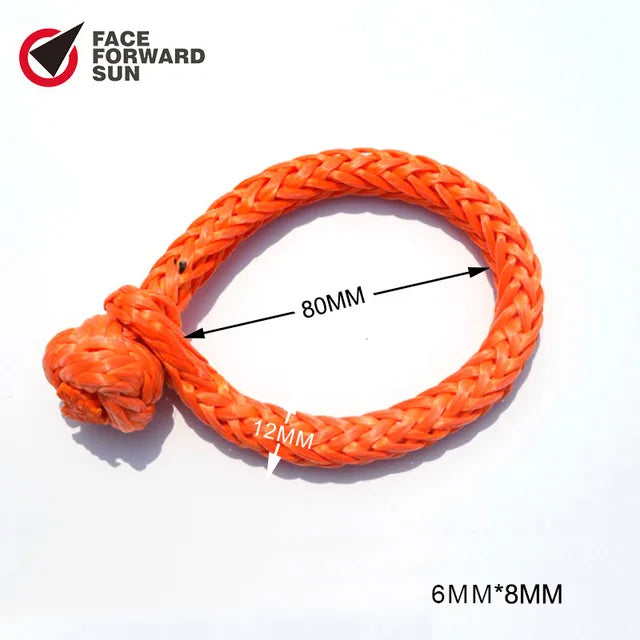 Free Shipping Red 6mm*80mm Synthetic Winch Shackle,Soft Shackle for Yacht,UHMWPE Shackle Boat,Sailing,Accessaries