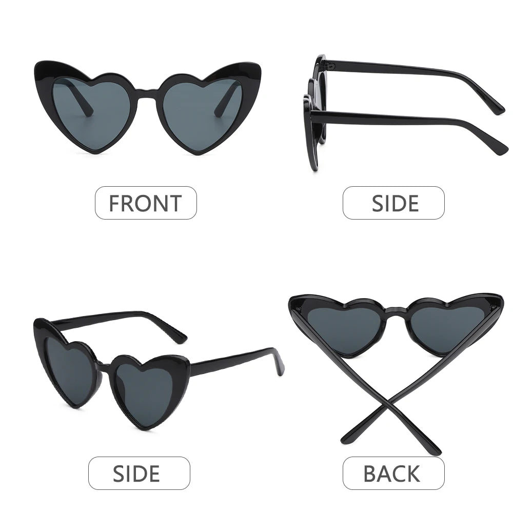 1PC Luxury Heart Shaped Sunglasses Big Frame Love Effect Sun Glasses Retro Women lana del rey Eyewear UV400 Protection