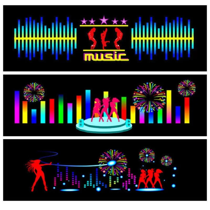 Car Sticker Music Rhythm LED Flash Light Lamp Car Rear Windshield Decorative Light Sound Activated Equalizer With Control Box