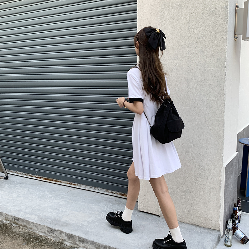 Minimalist Silk Cloth Black Korean Style Drawstring Student Schoolbag